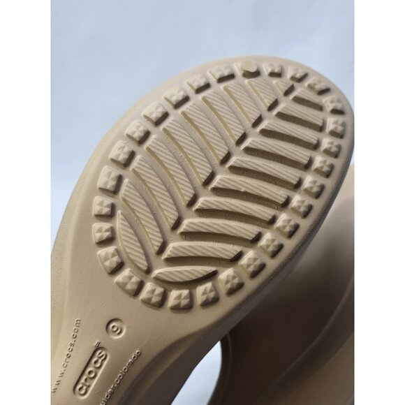 Crocs Frances Mary Jane Wedge Mule Slip On Shoes Beige Comfort Women’s Size 9 - Picture 7 of 11